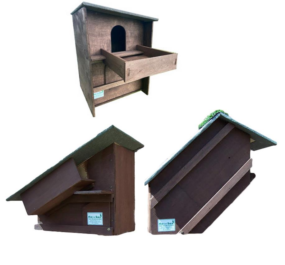 Owl Nest Boxes set with Square Barn Owl Box