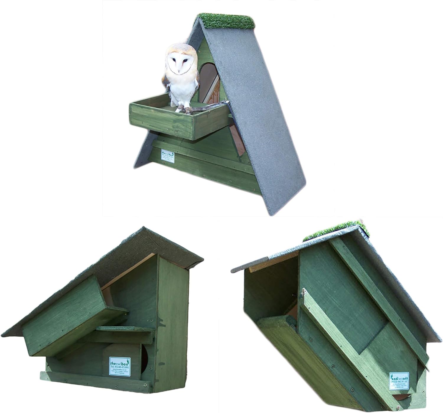 Owl Nest Box set with Triangle Barn owl Box